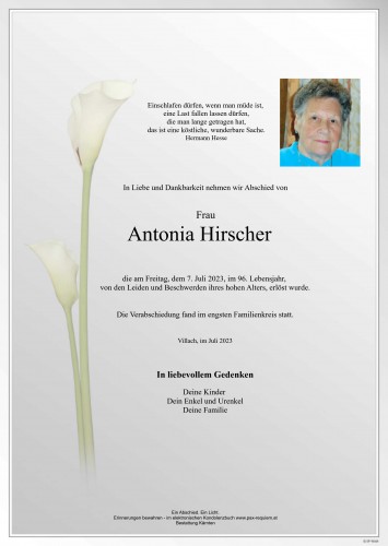 Parte für Antonia Hirscher pax requiem