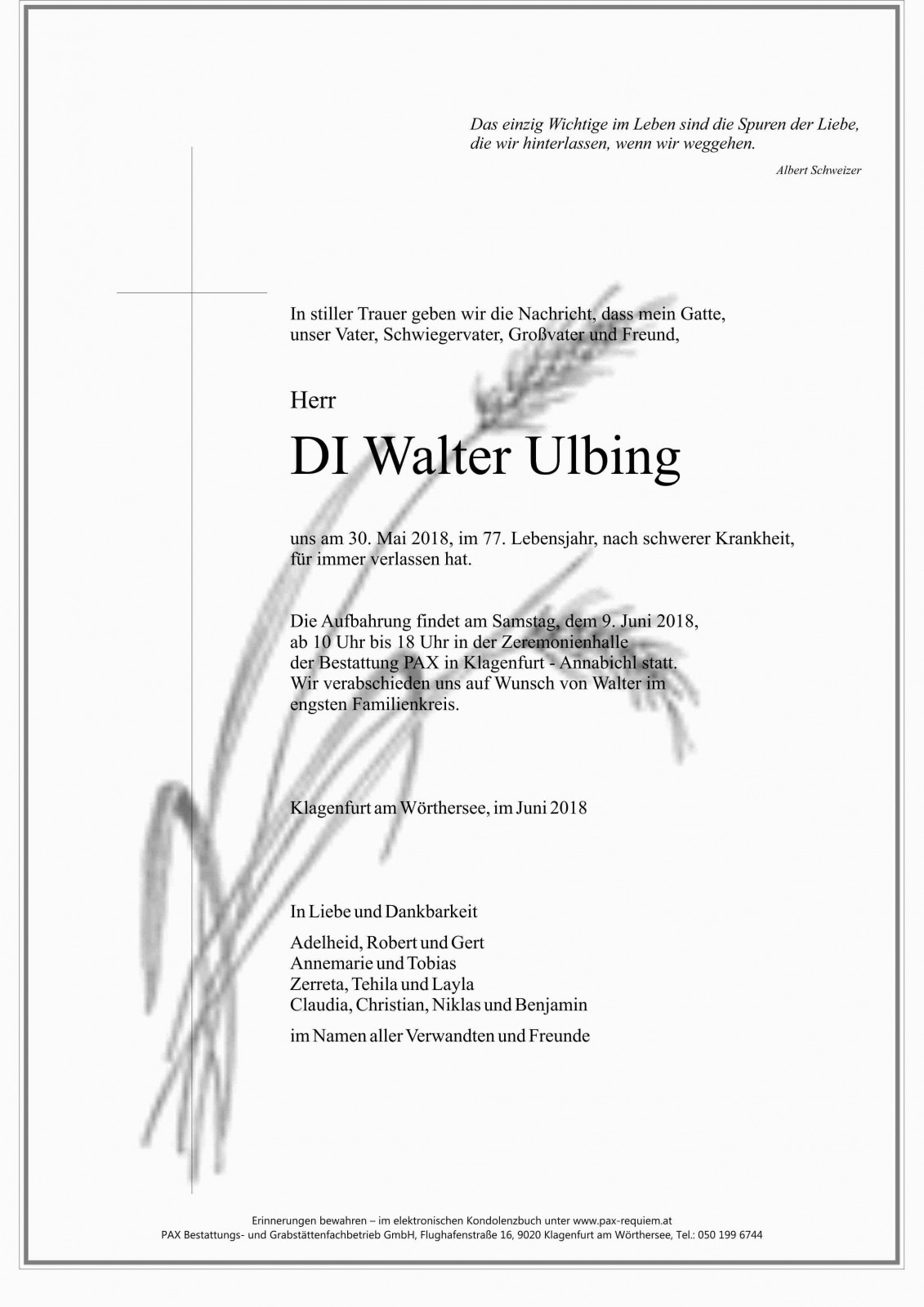 Parte DI Walter Ulbing