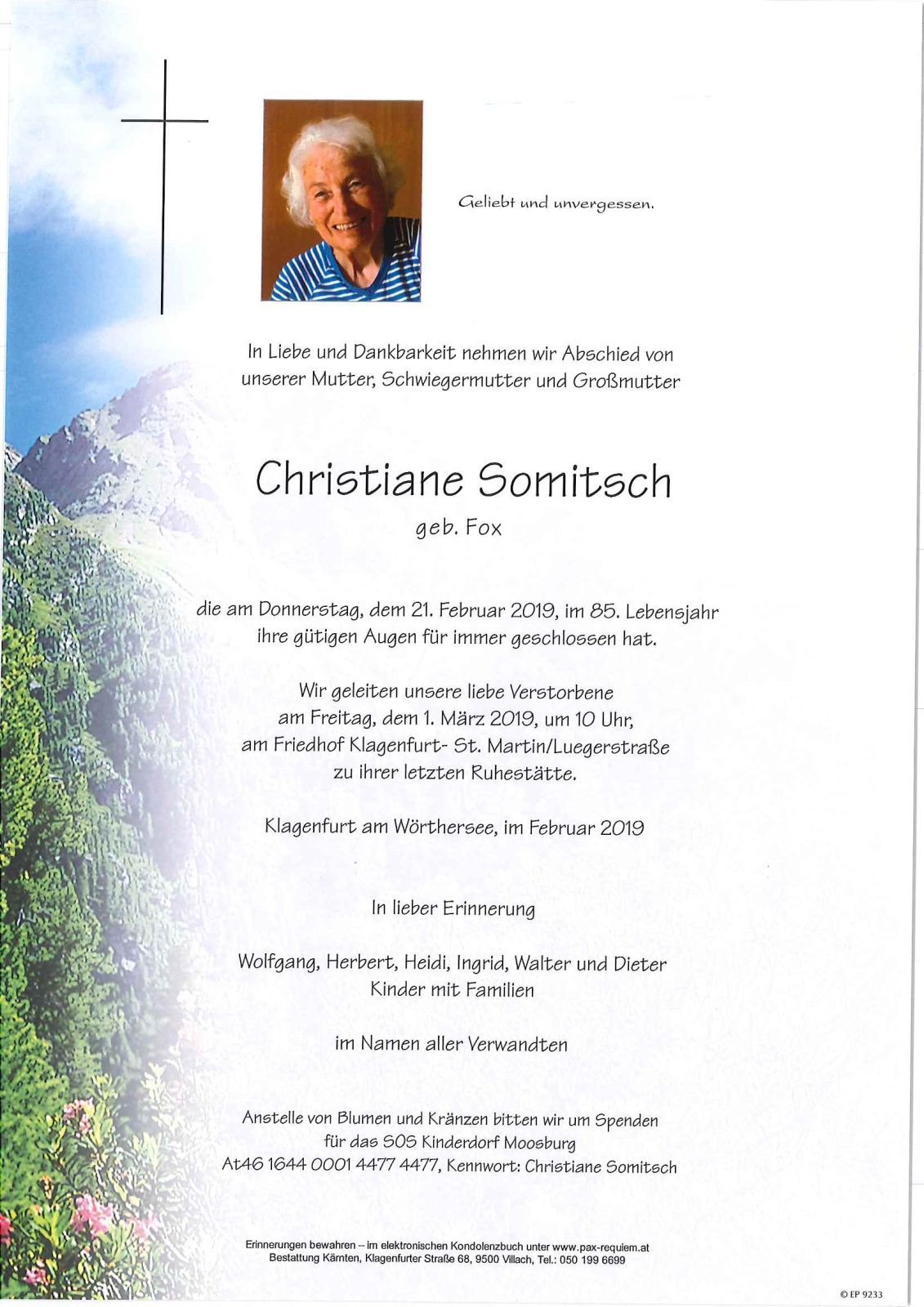 Parte Christiane Somitsch geb. Fox