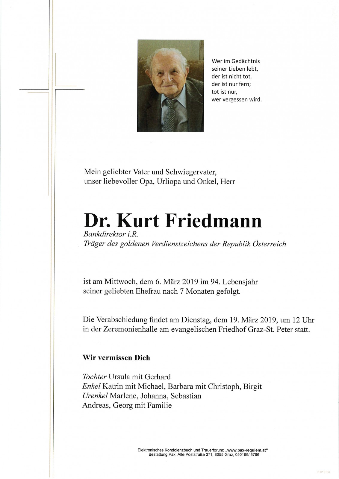 Parte Dr. Kurt Friedmann