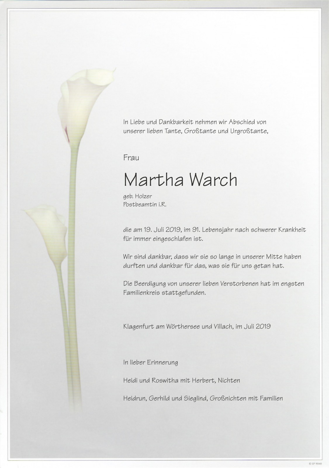 Parte Martha Warch