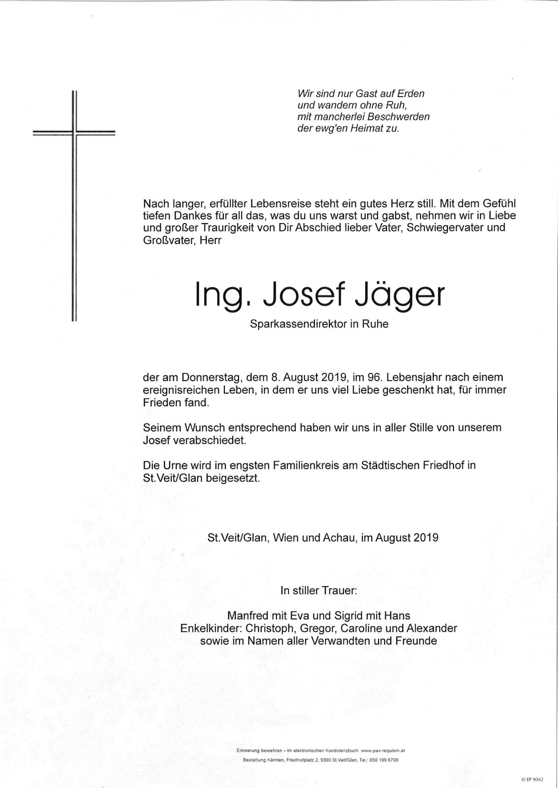 Parte Ing. Josef Jäger