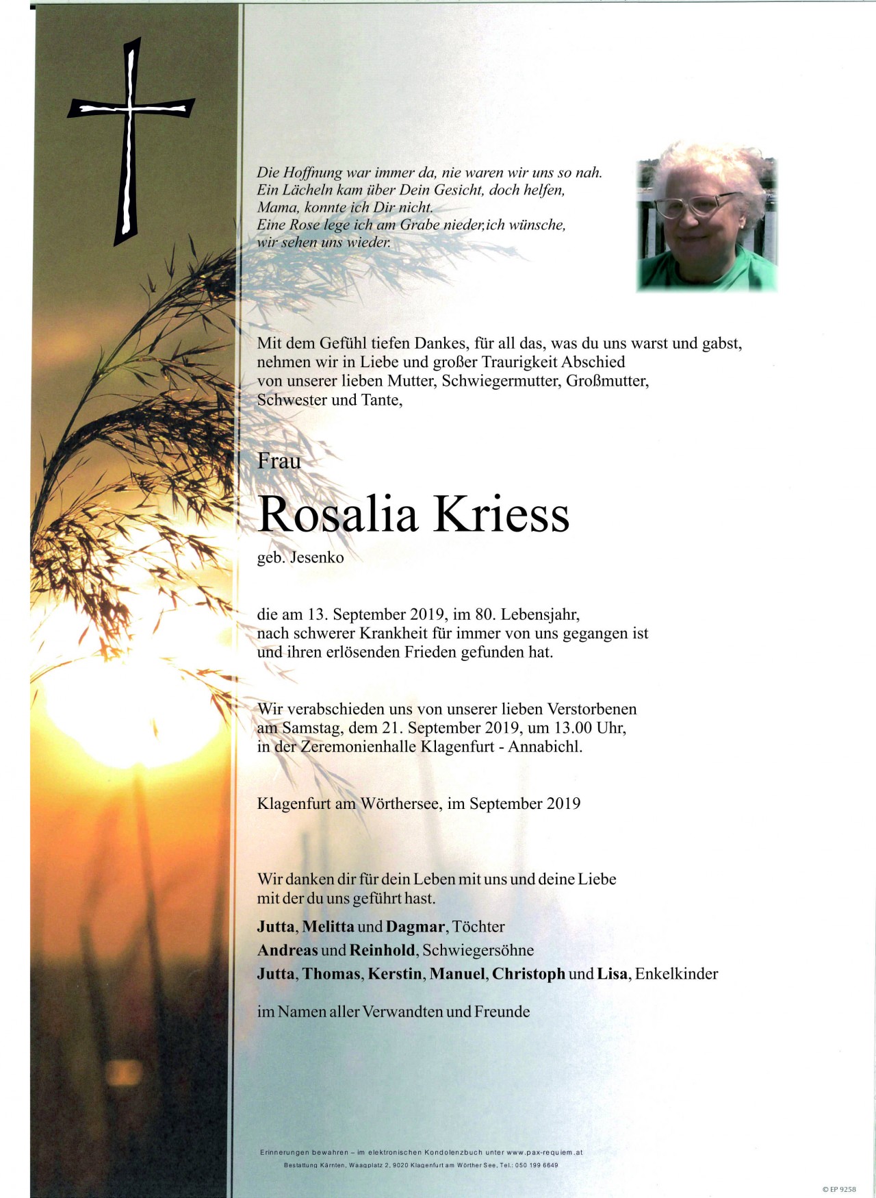 Parte Rosalia Kriess