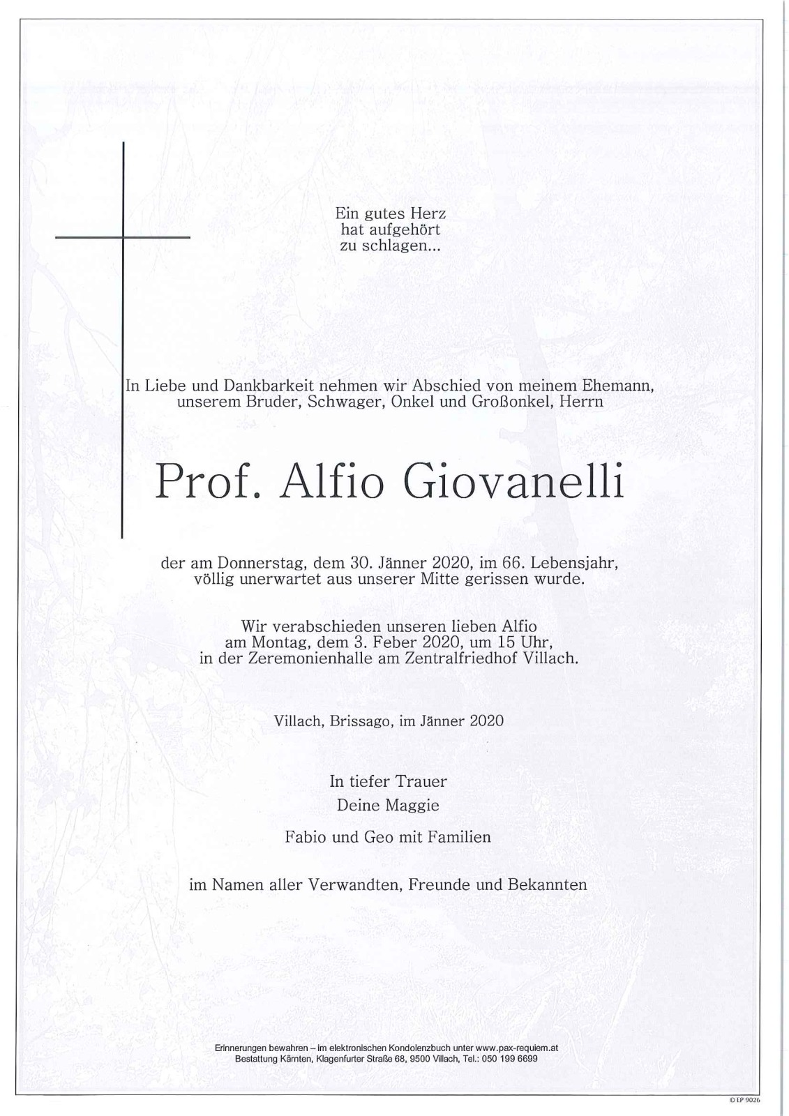 Parte Prof. Alfio Giovanelli