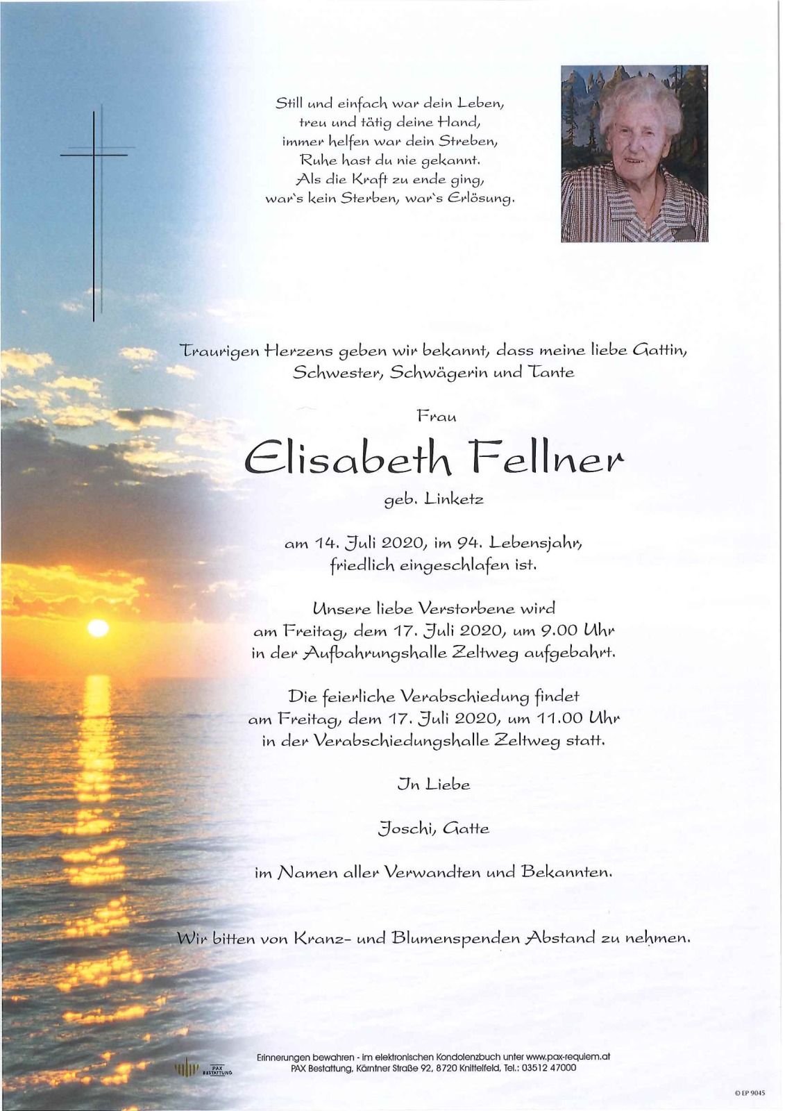 Parte Elisabeth Fellner geb. Linketz