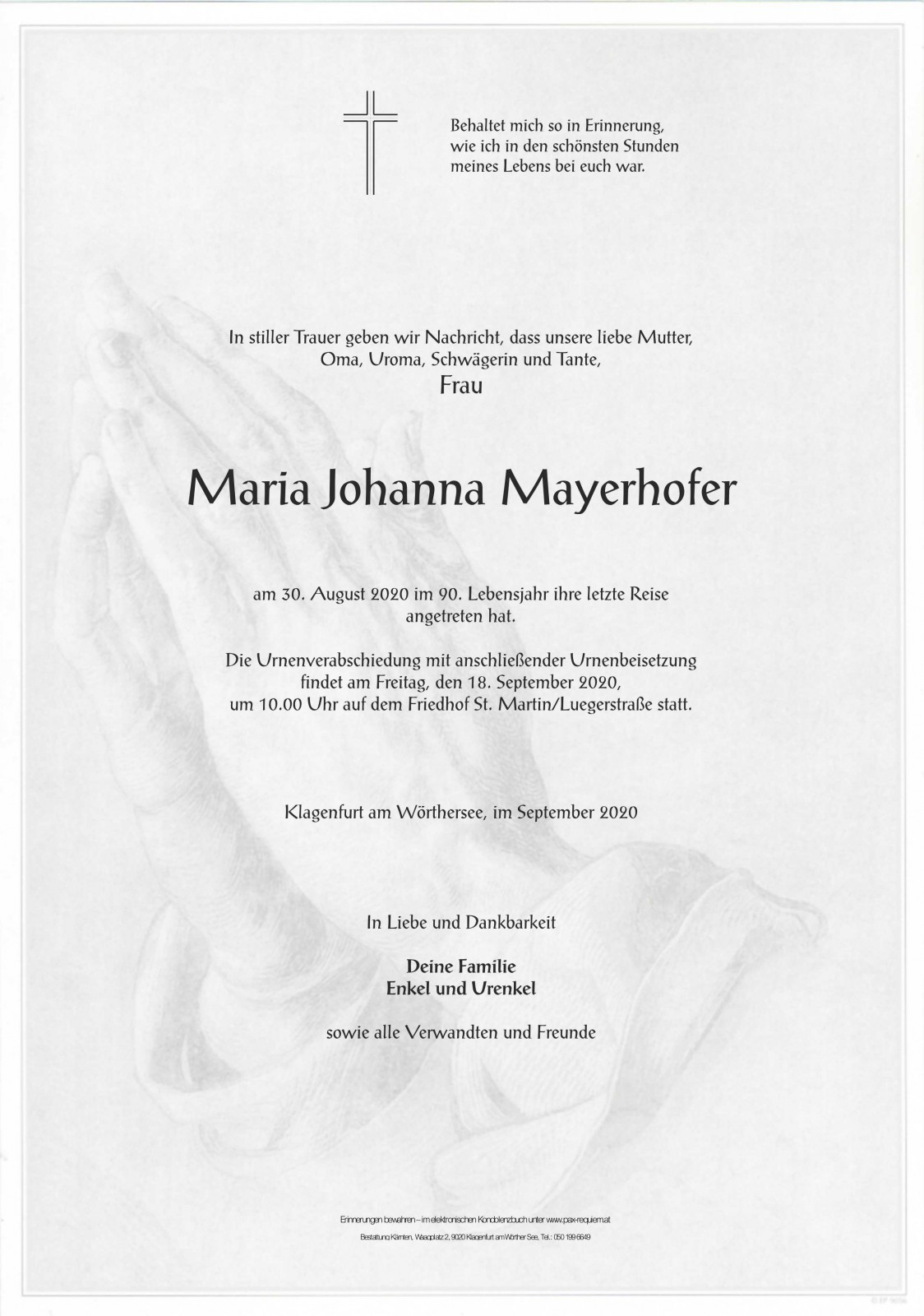 Parte Maria Johanna Mayerhofer