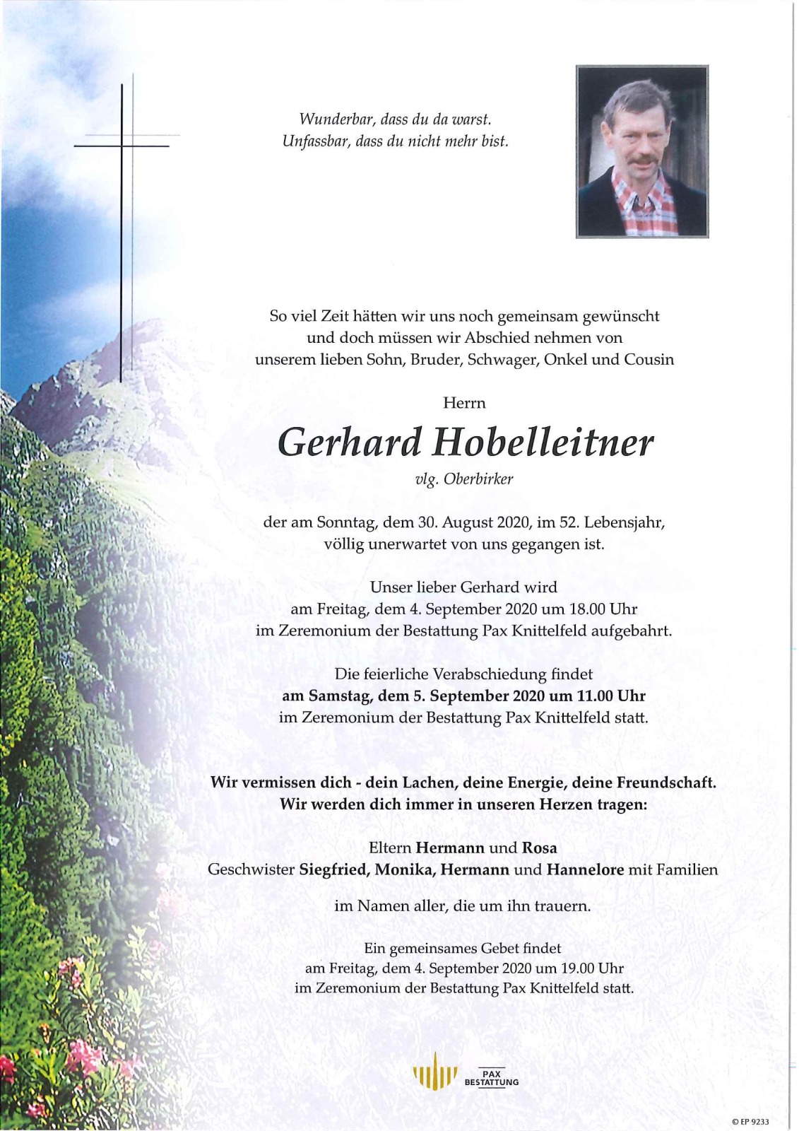 Parte Gerhard Hobelleitner vlg. Oberbirker