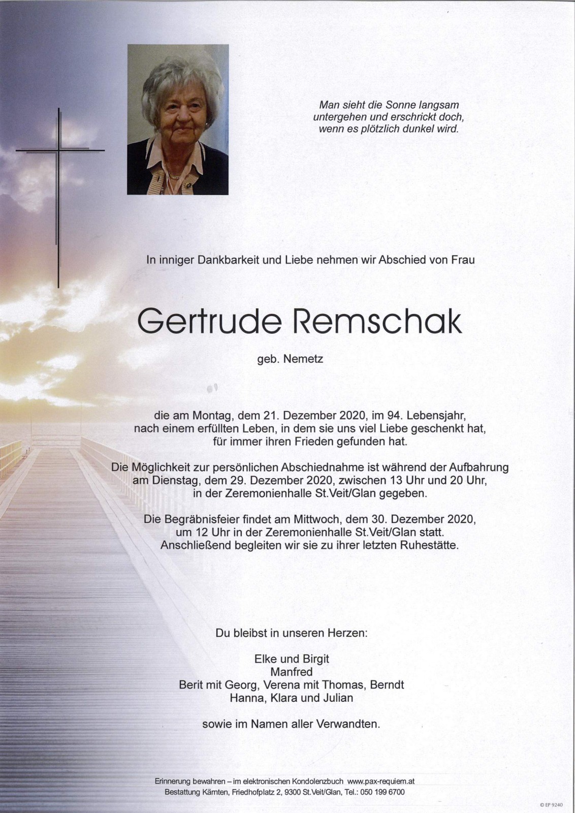 Parte Gertrude Remschak  geb.Nemetz