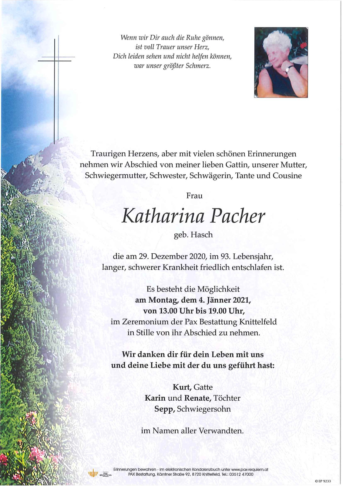 Parte Katharina Pacher geb. Hasch