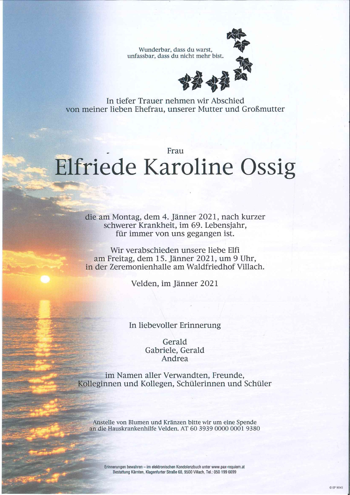 Parte Elfriede Karoline Ossig