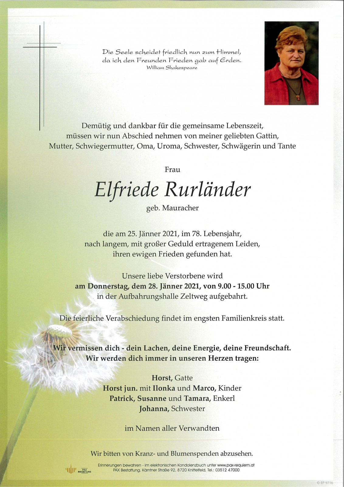 Parte Elfriede Rurländer