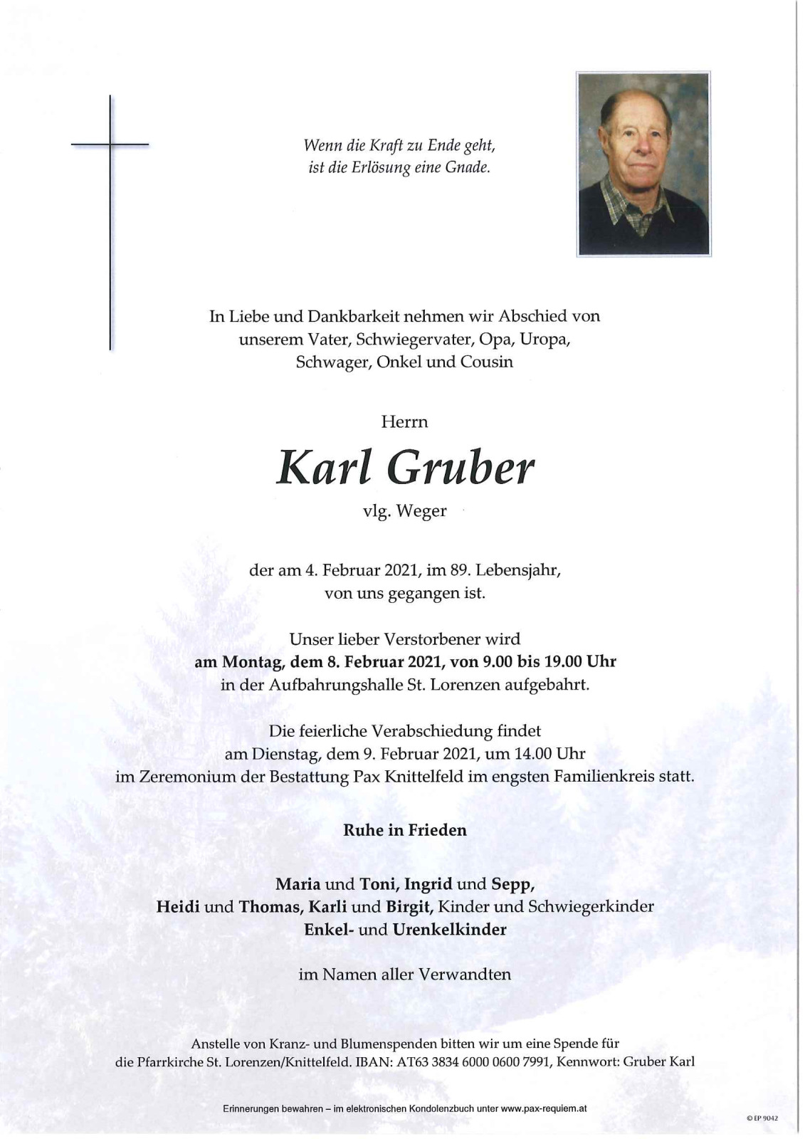 Parte Karl Gruber, vlg. Weger