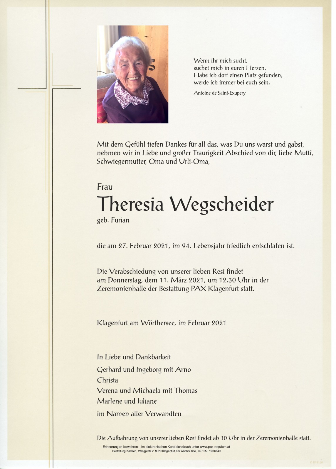 Parte Theresia Wegscheider