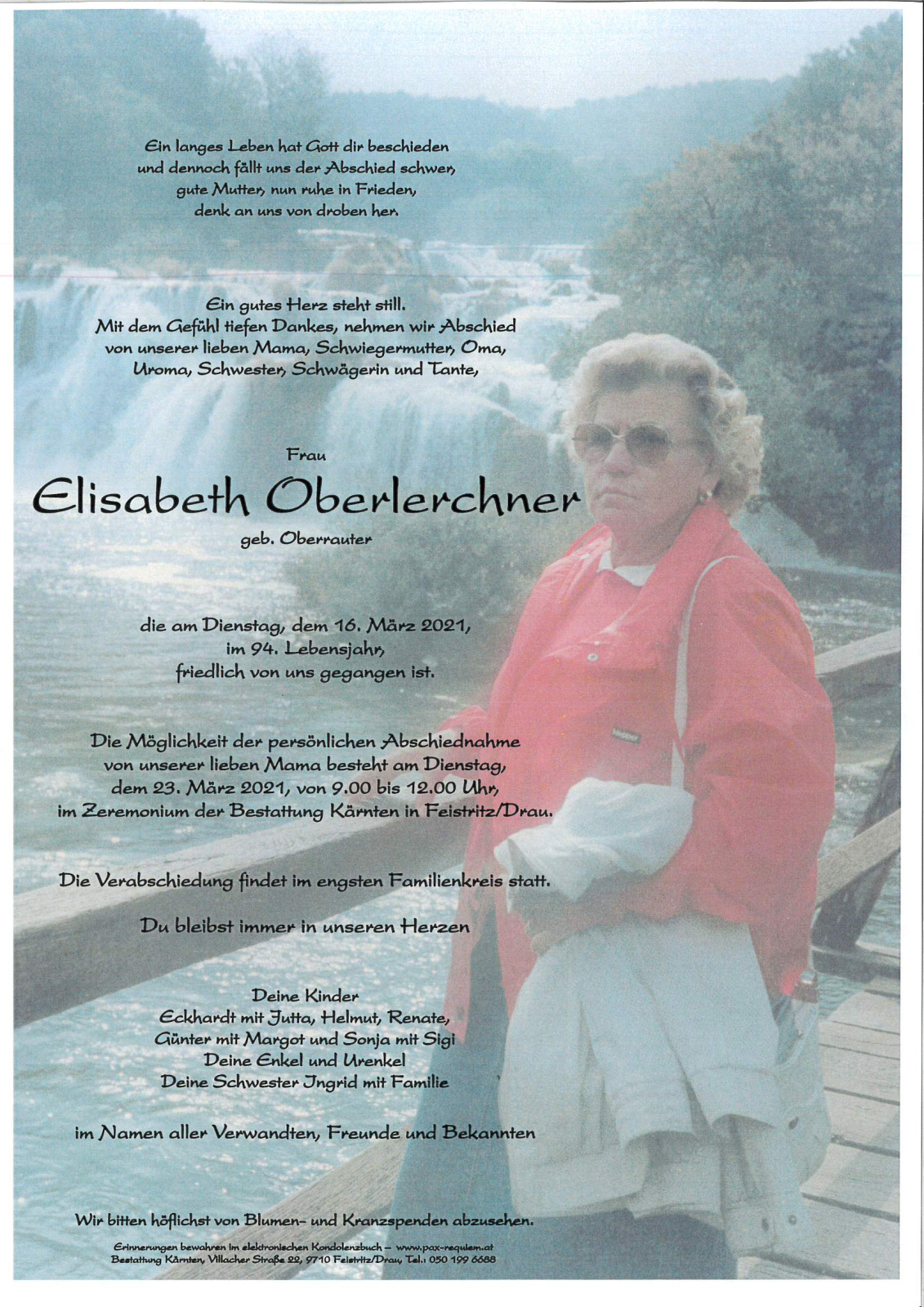 Parte Elisabeth Oberlerchner, geb. Oberrauter