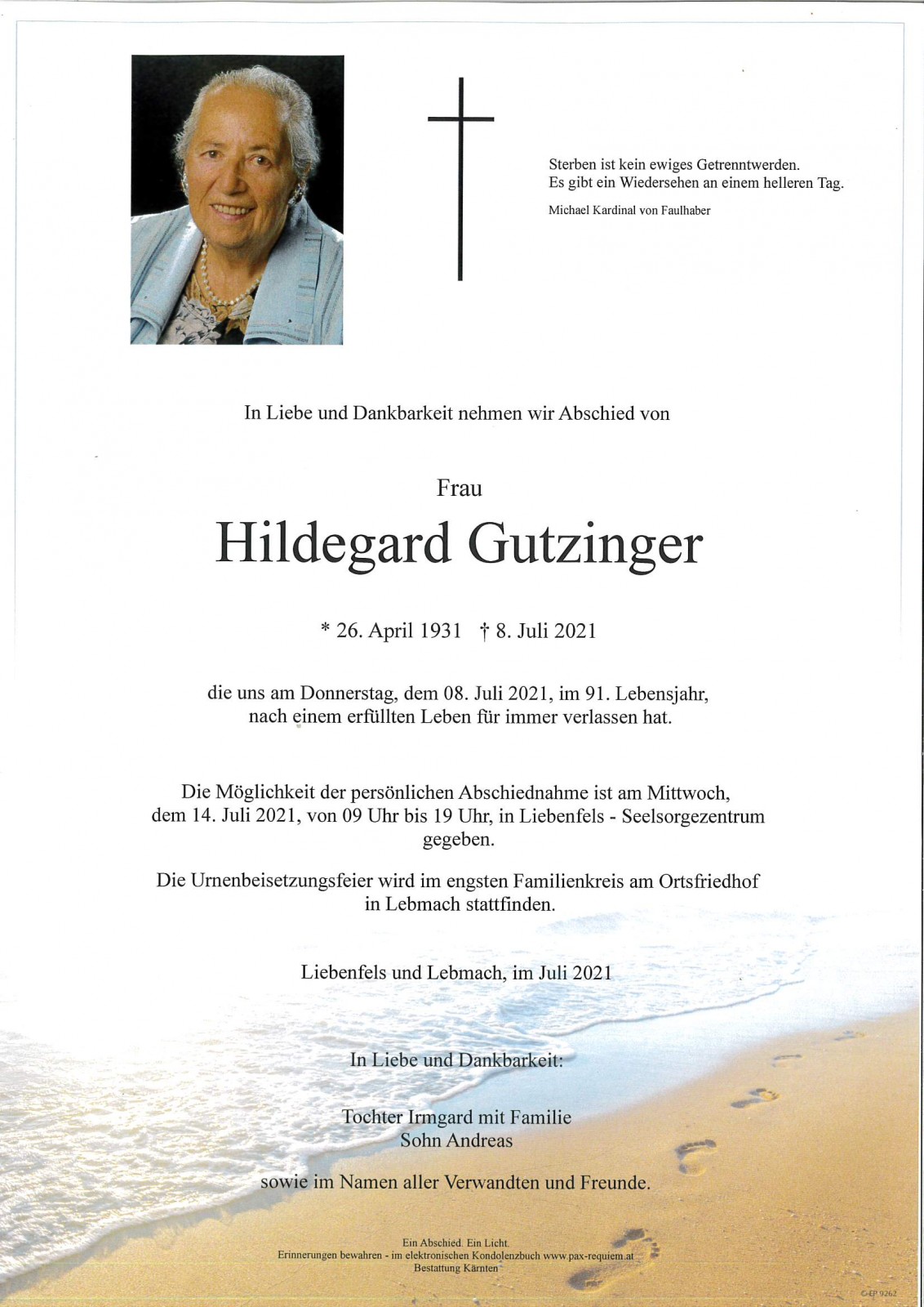 Parte Hildegard Gutzinger  geb. Schimek