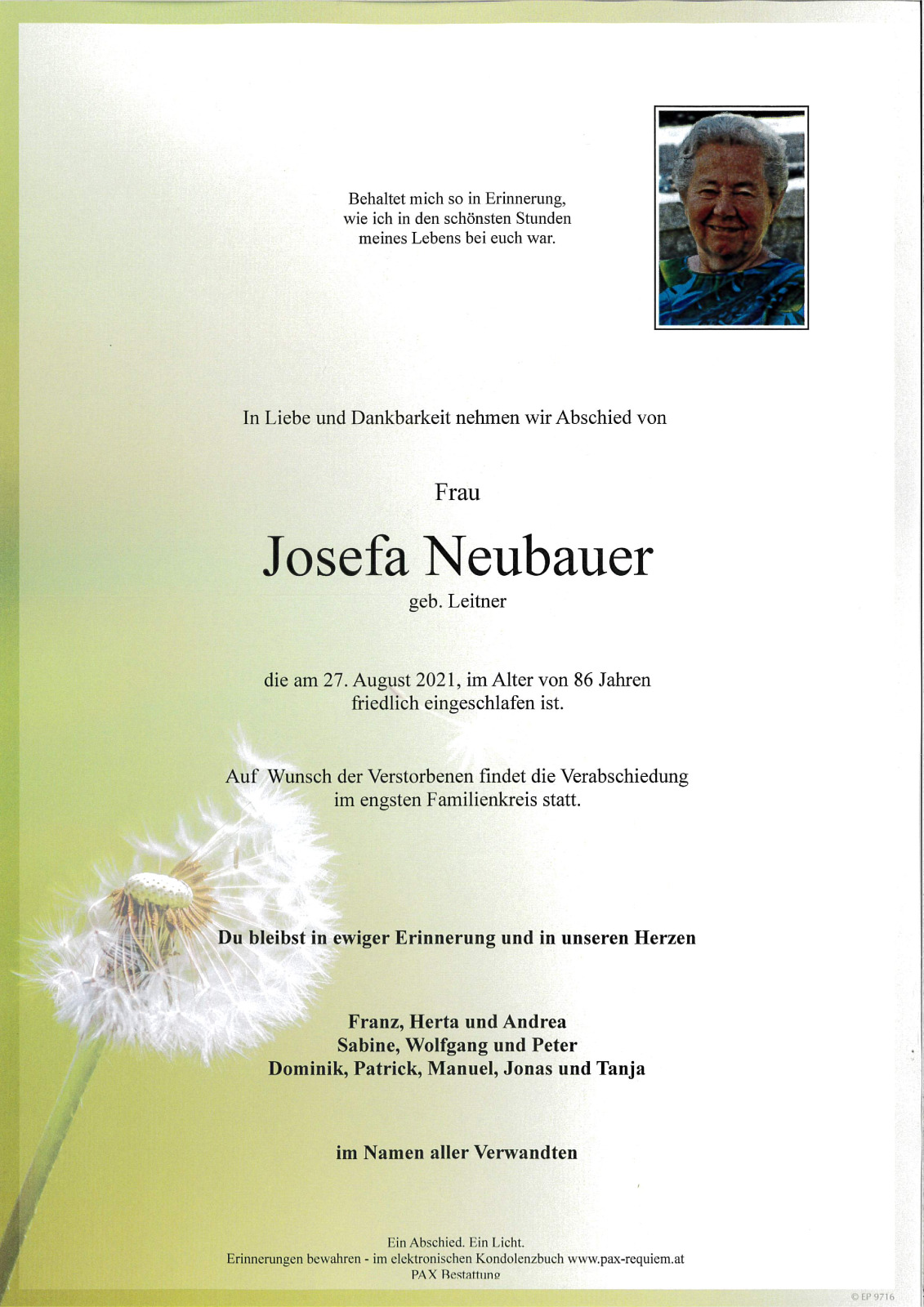 Parte Josefa Neubauer