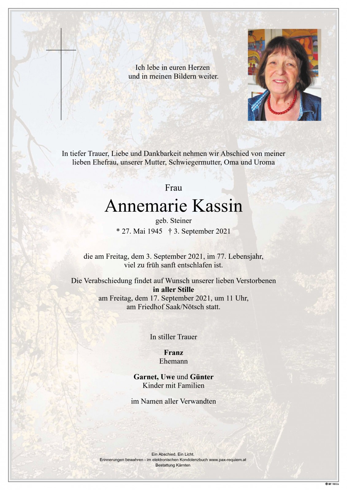 Parte Annemarie Kassin geb. Steiner