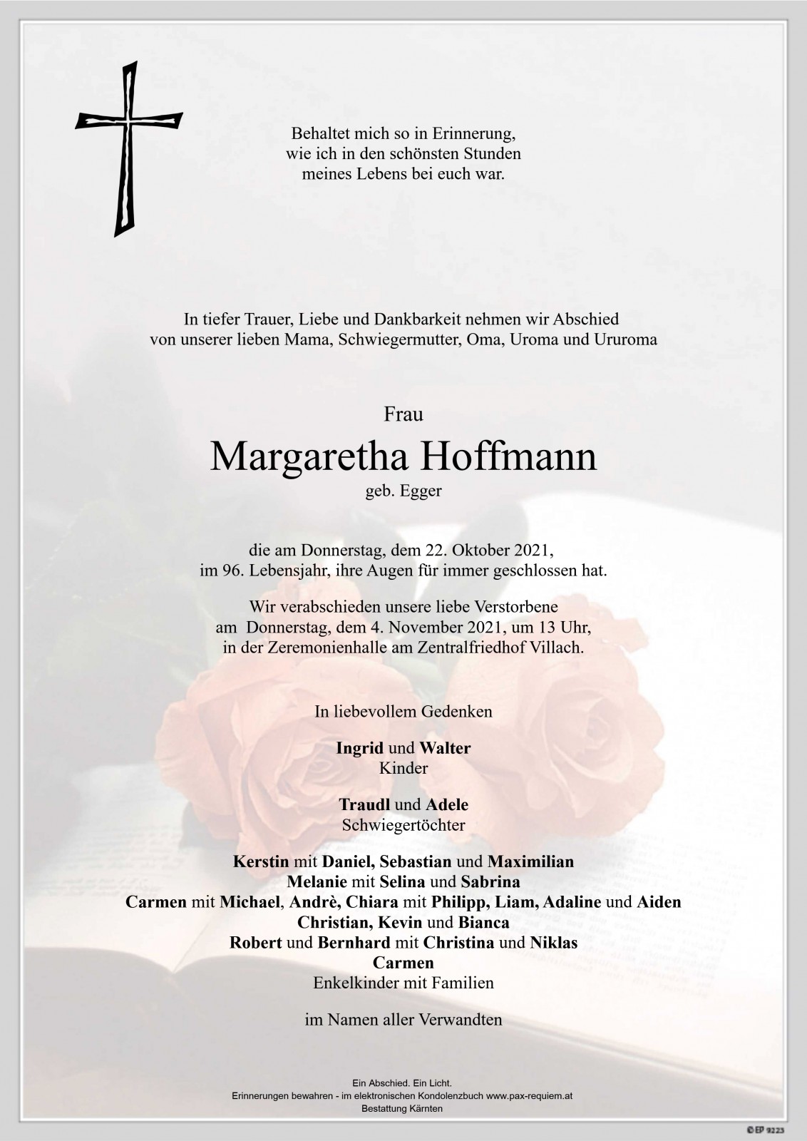 Parte Margaretha Hoffmann geb. Egger