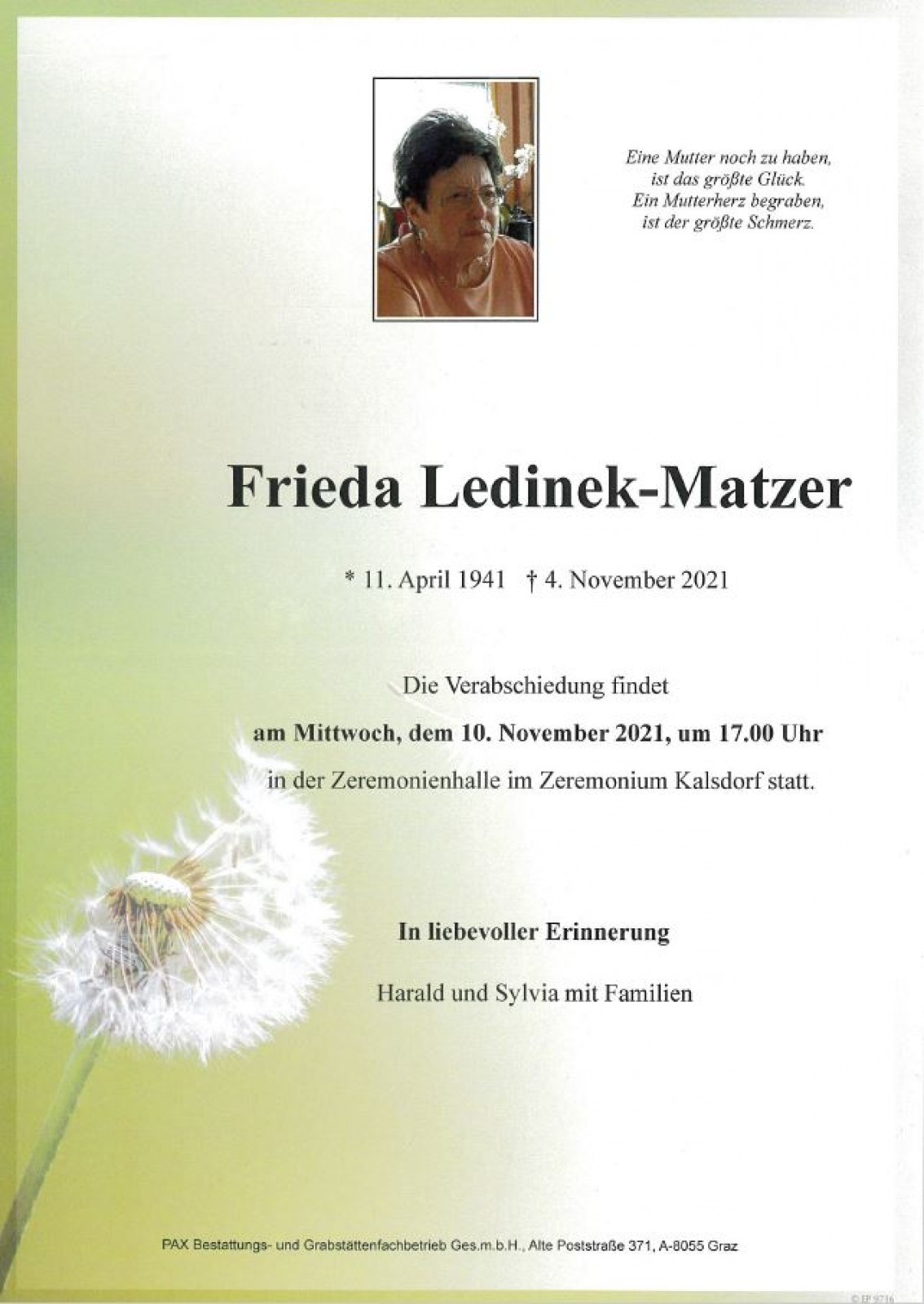 Parte Frieda Ledinek-Matzer