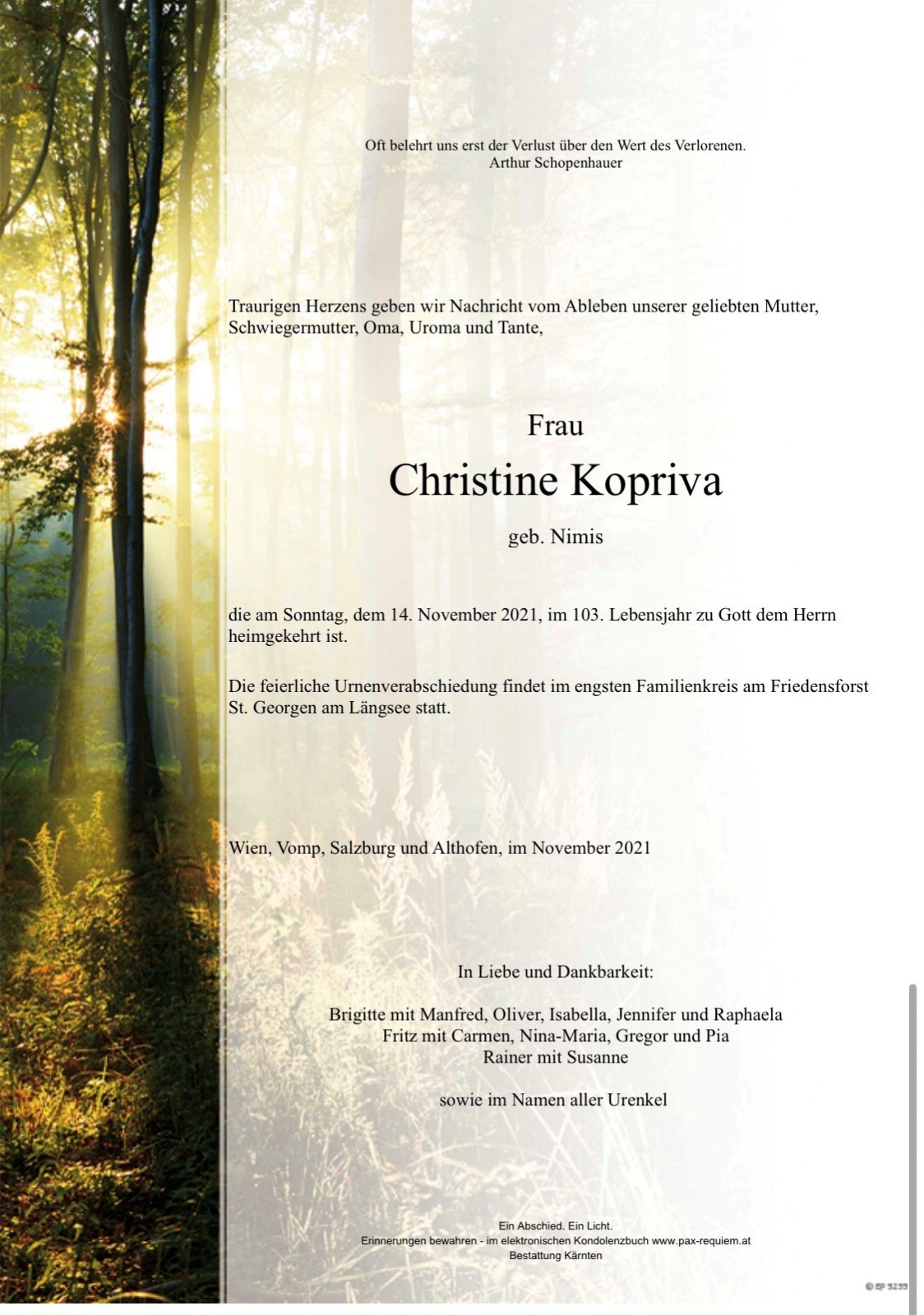 Parte Christine Kopriva