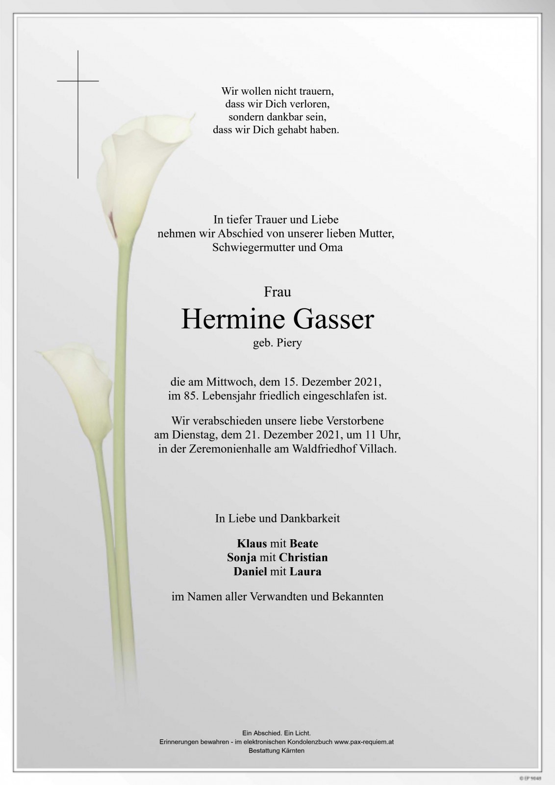 Parte Hermine Gasser geb. Piery