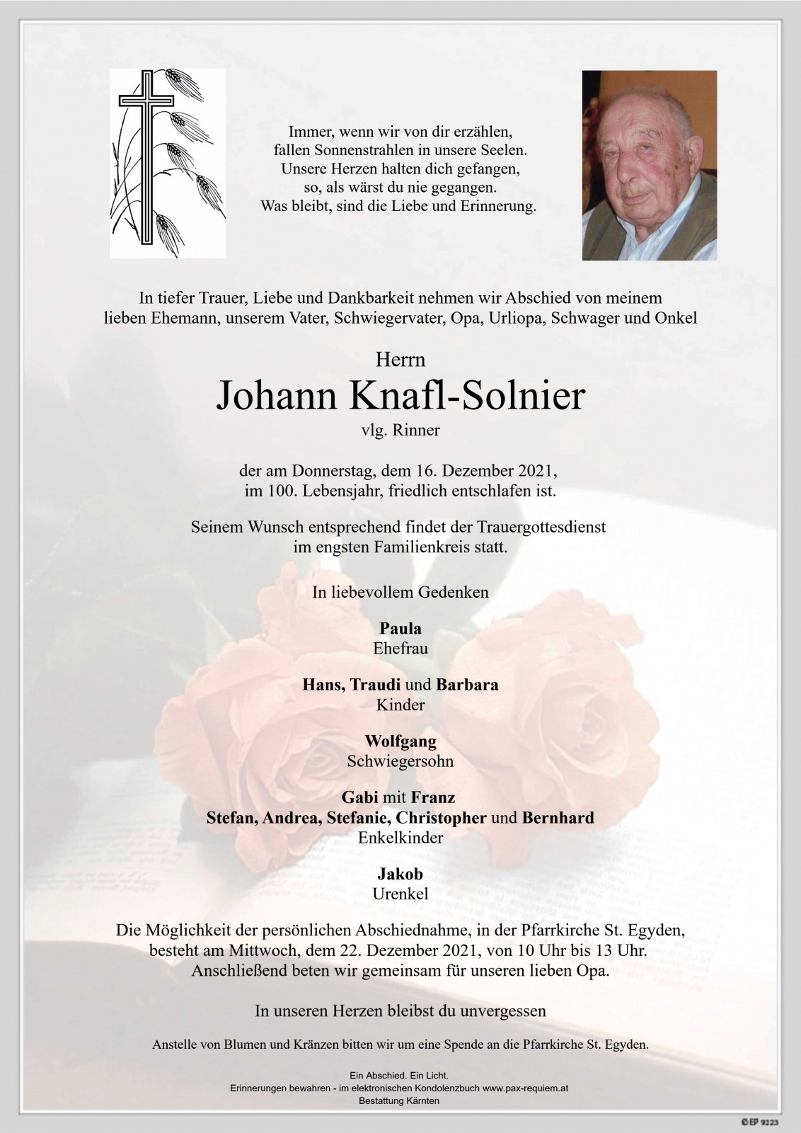 Parte Johann Knafl-Solnier