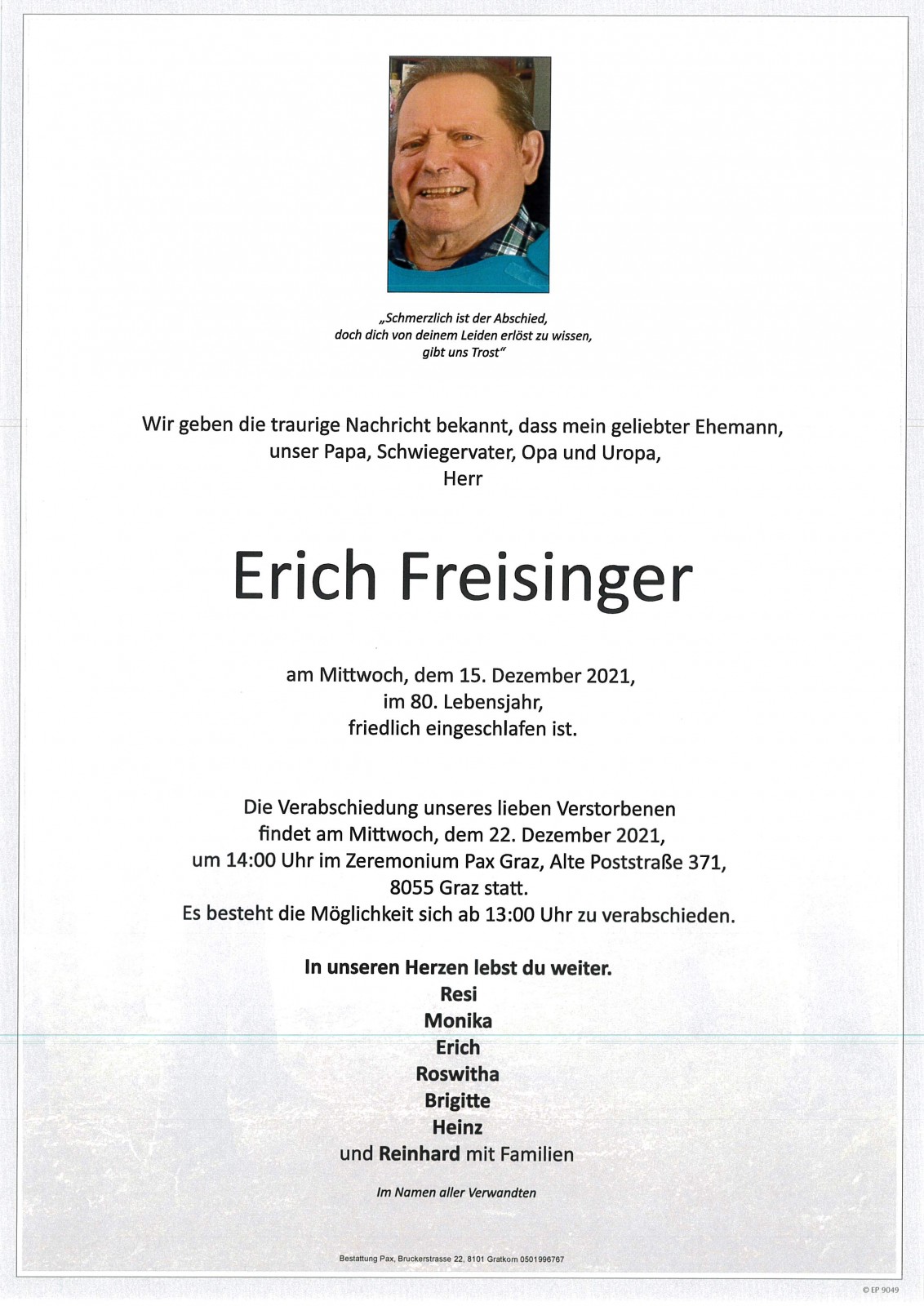 Parte Erich Freisinger