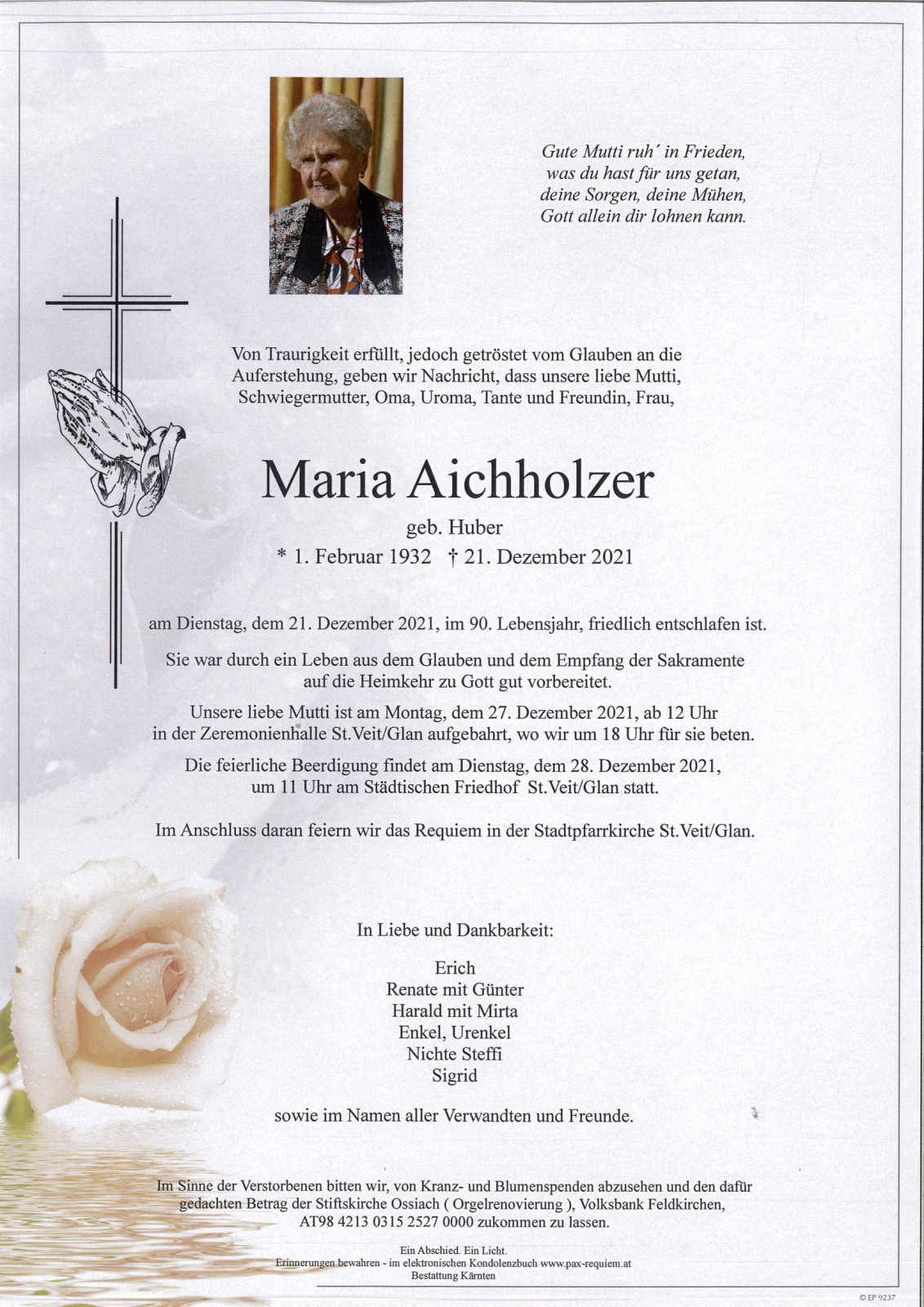 Parte Maria Aichholzer geb. Huber