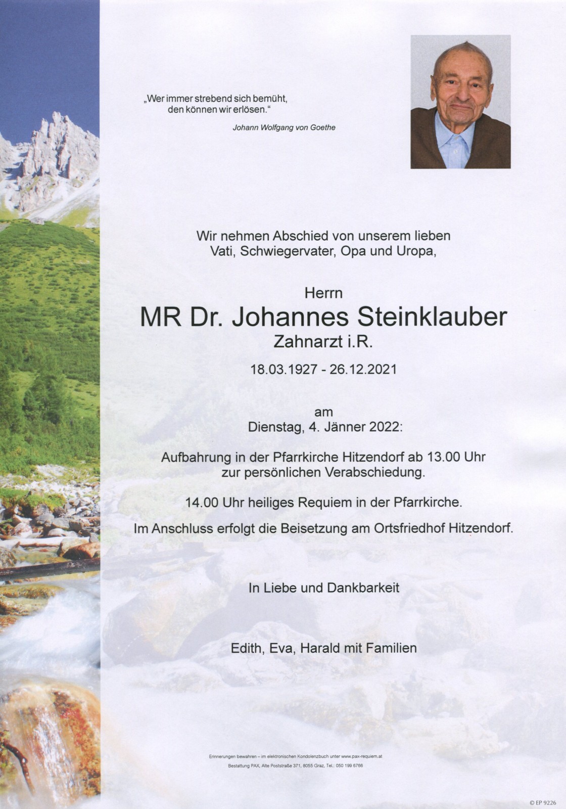 Parte MR Dr. Johannes Steinklauber