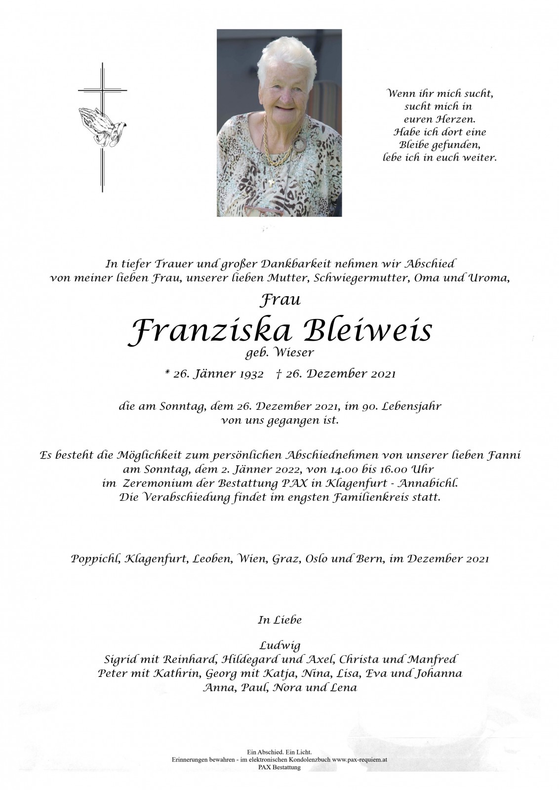 Parte Franziska Bleiweis