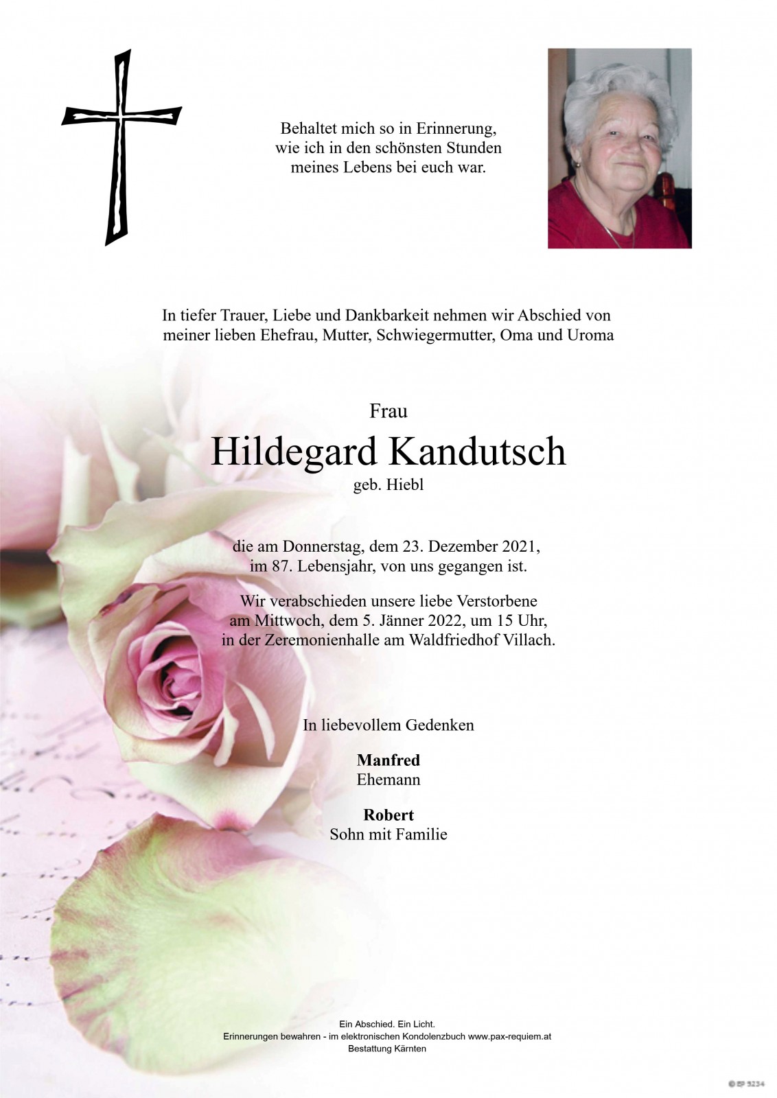 Parte Hildegard Kandutsch geb. Hiebl