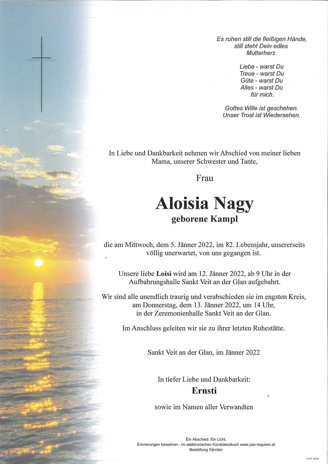 Parte Aloisia Nagy,  geborene Kampl