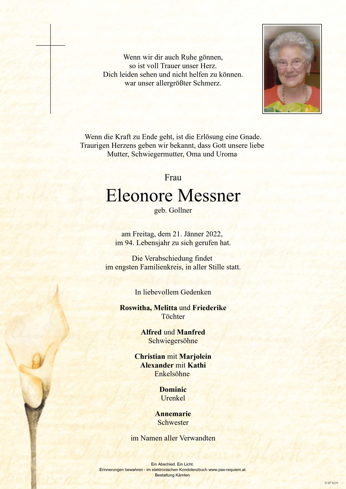 Parte Eleonore Messner geb. Gollner