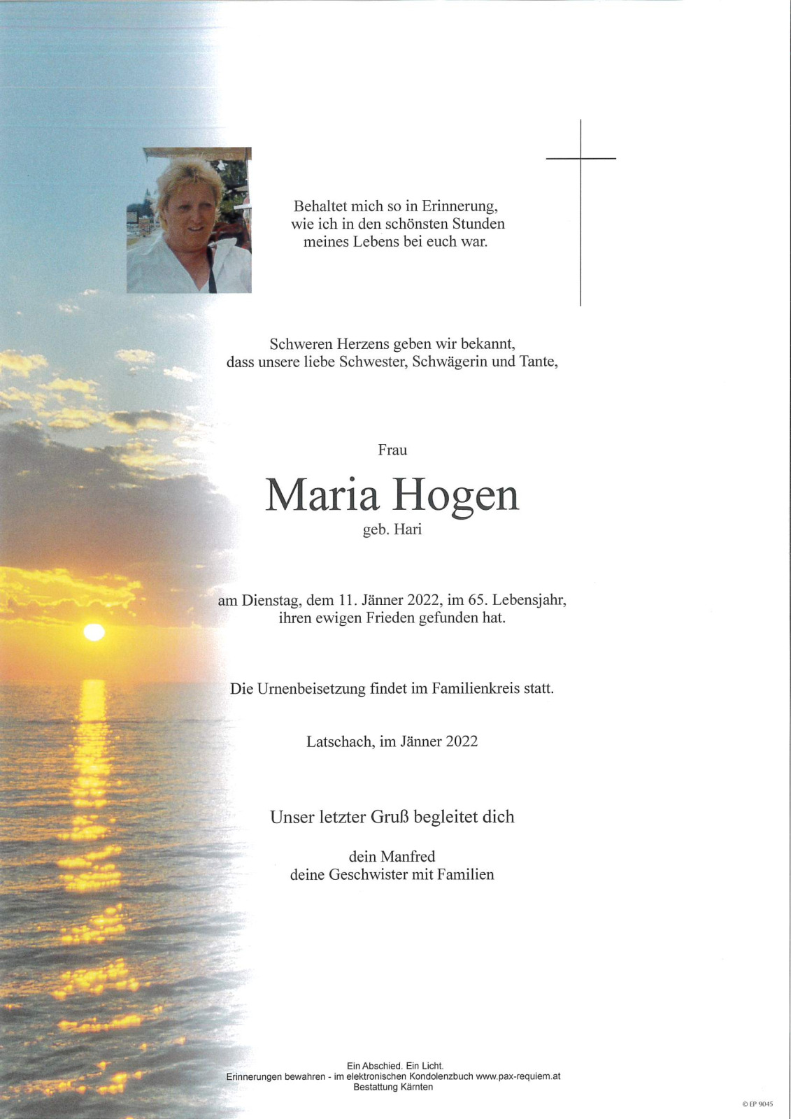 Parte Maria Hogen, geb. Hari