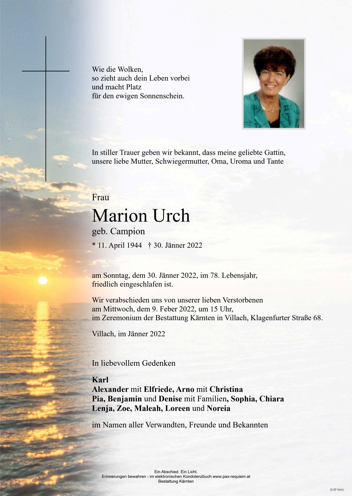 Parte Marion Urch, geb. Campion