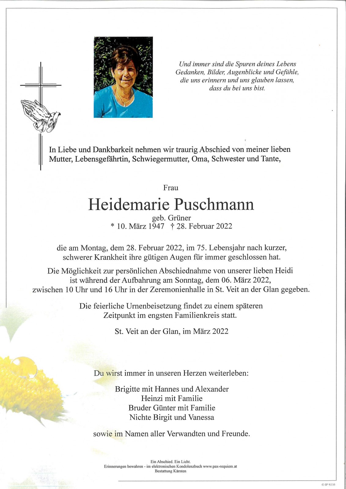 Parte Heidemarie Puschmann  geb. Grüner