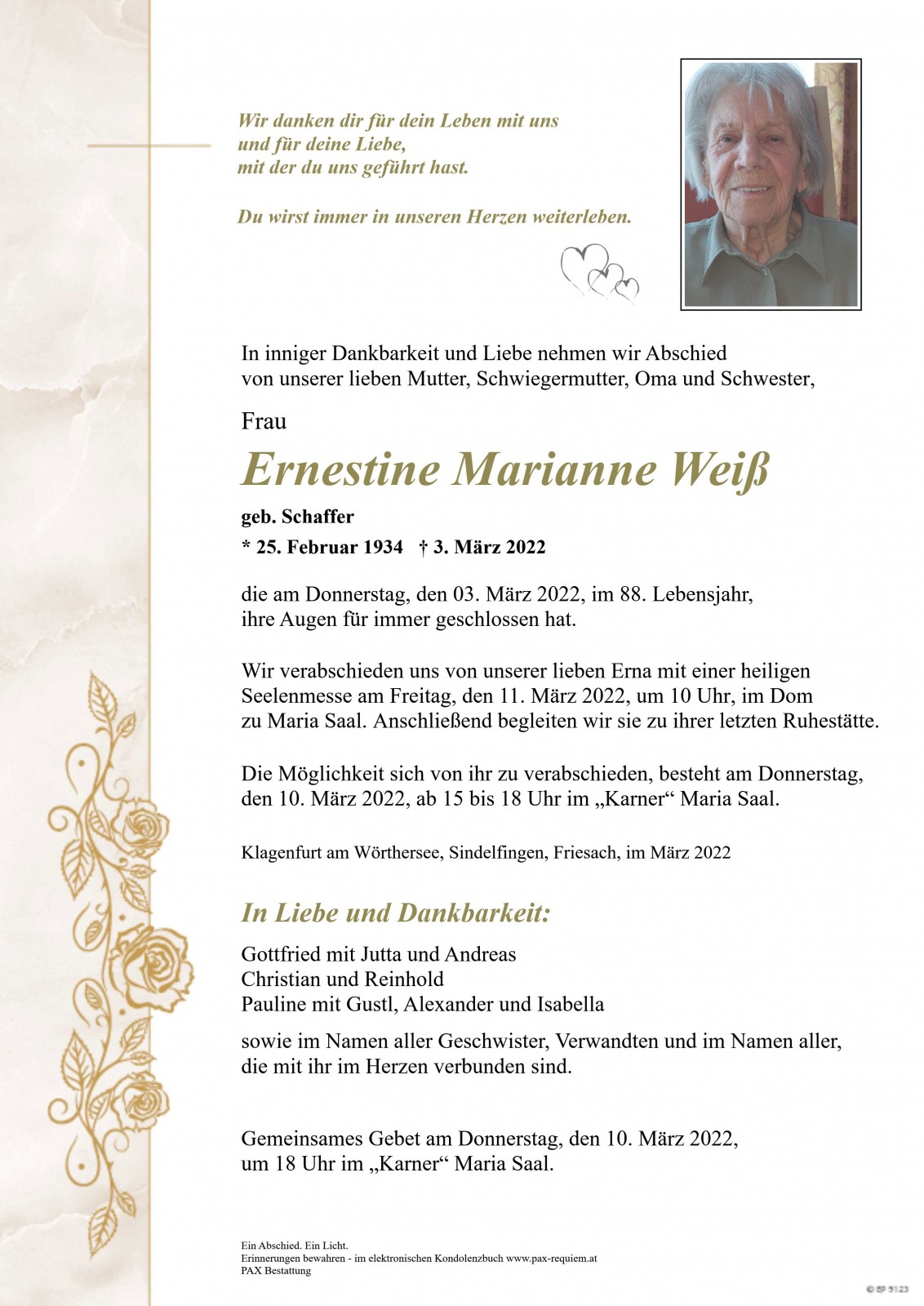 Parte Ernestine Marianne Weiß