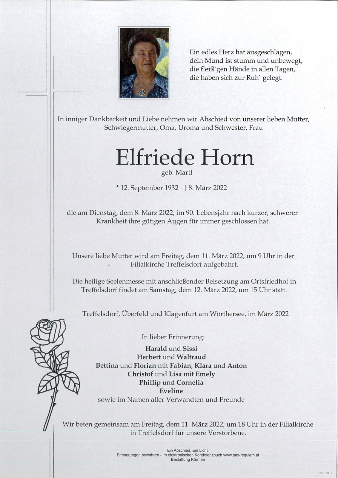 Parte Elfriede Horn geb. Martl