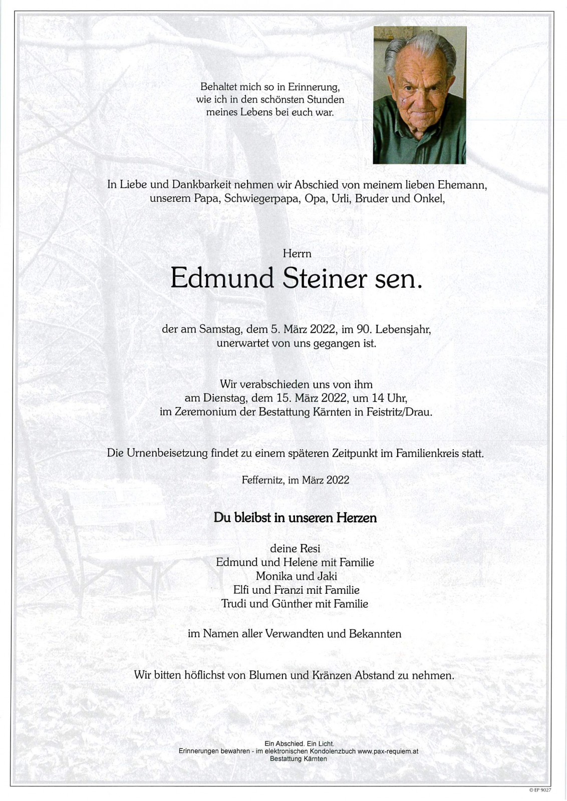 Parte Edmund Steiner sen.