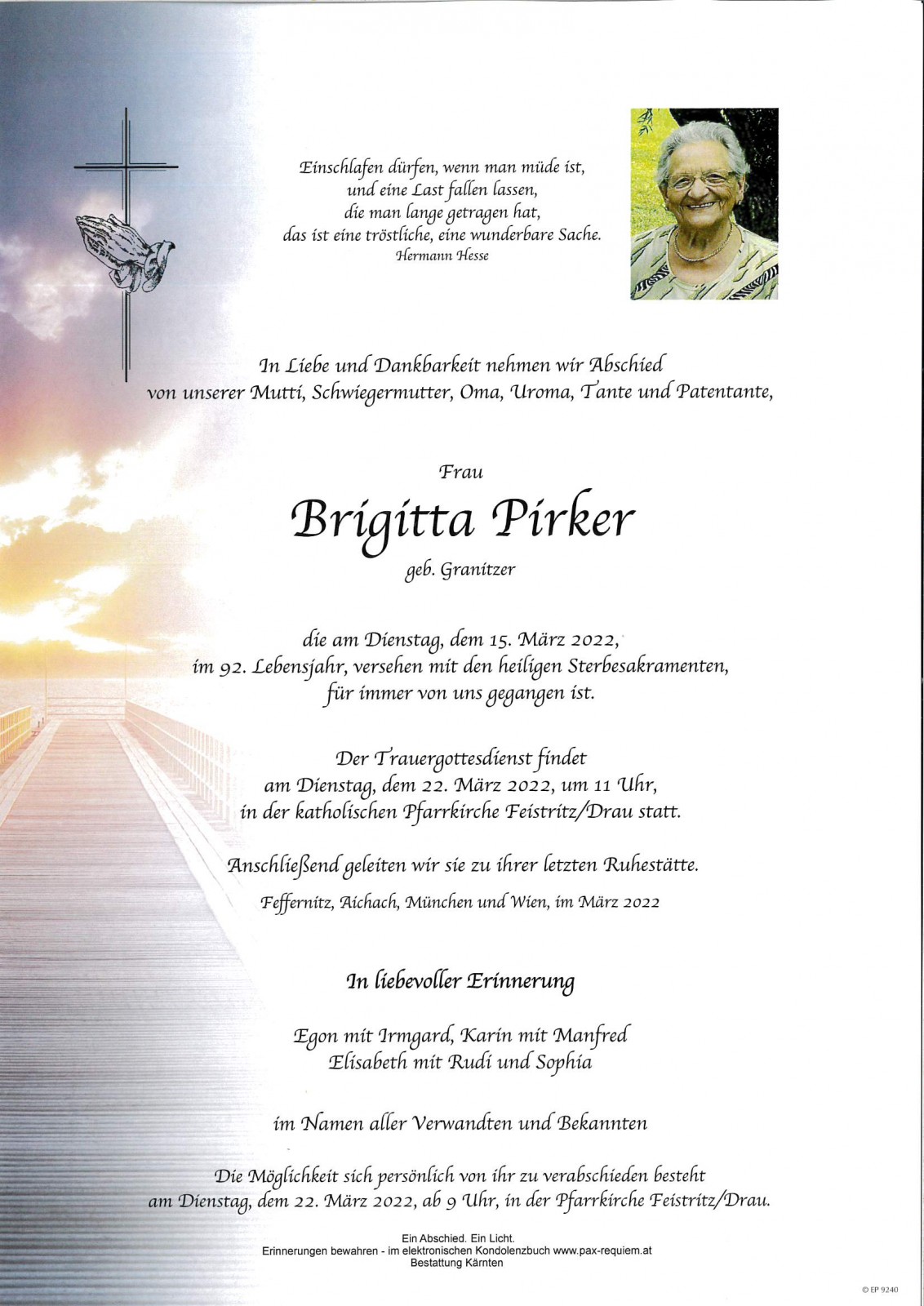 Parte Brigitta Pirker, geb. Granitzer