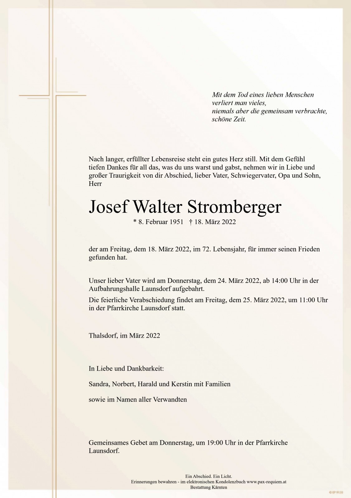 Parte Josef Walter Stromberger