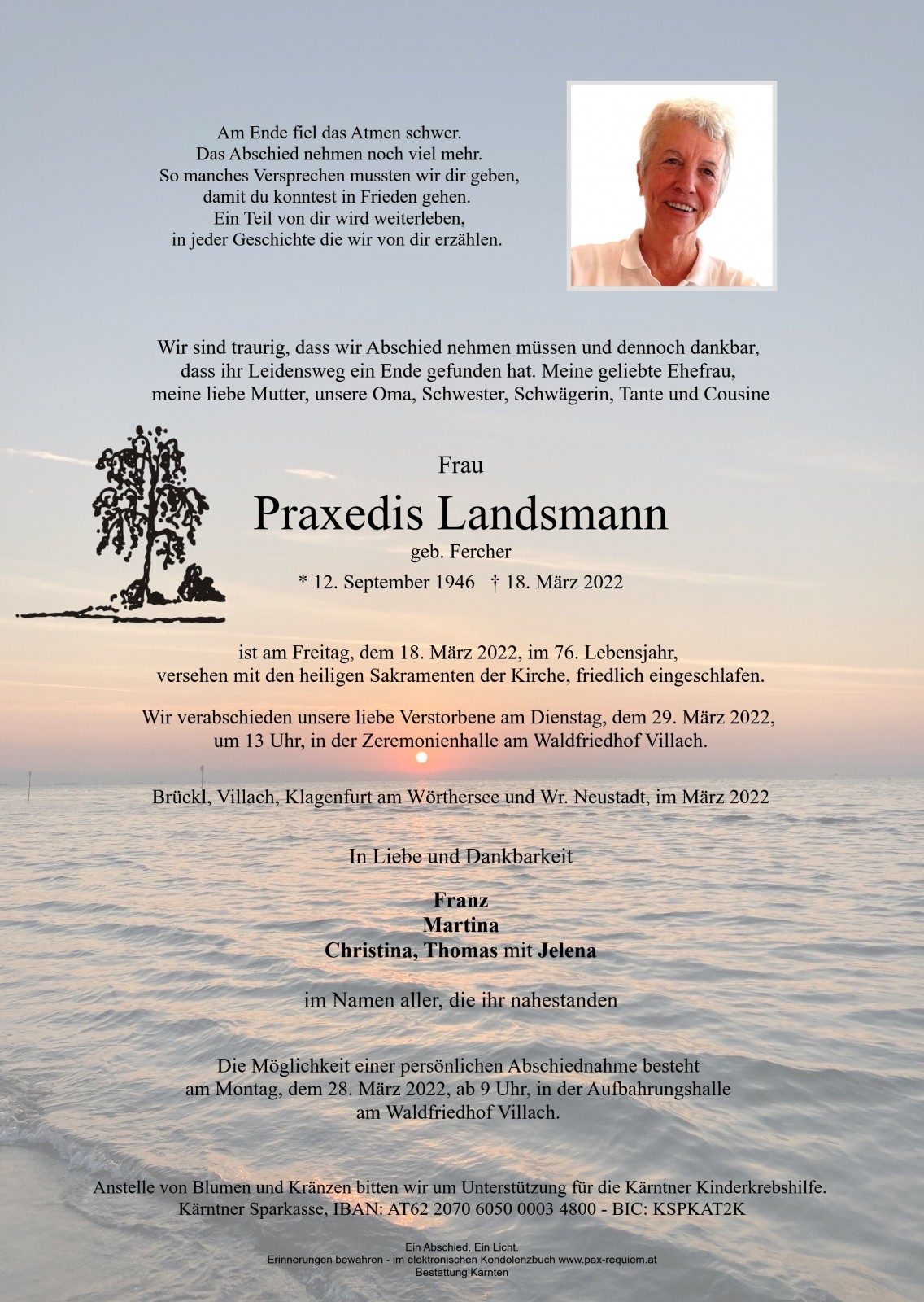 Parte Praxedis Landsmann, geb. Fercher