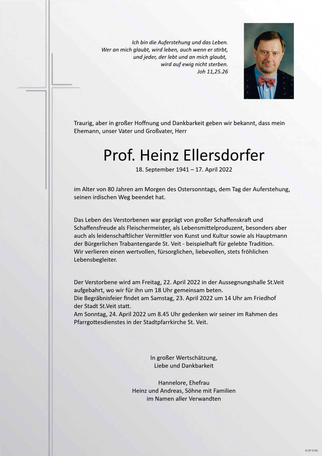 Parte Prof. Heinz Ellersdorfer