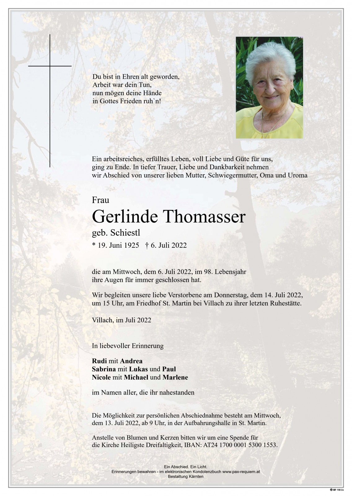 Parte Gerlinde Thomasser, geb. Schiestl