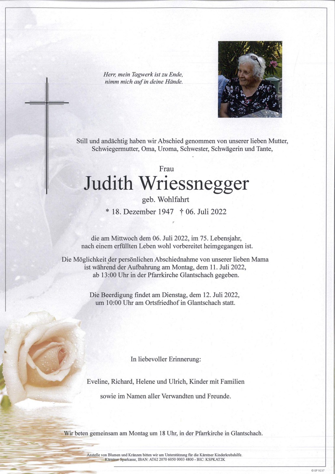 Parte Judith Wriessnegger, geb. Wohlfahrt