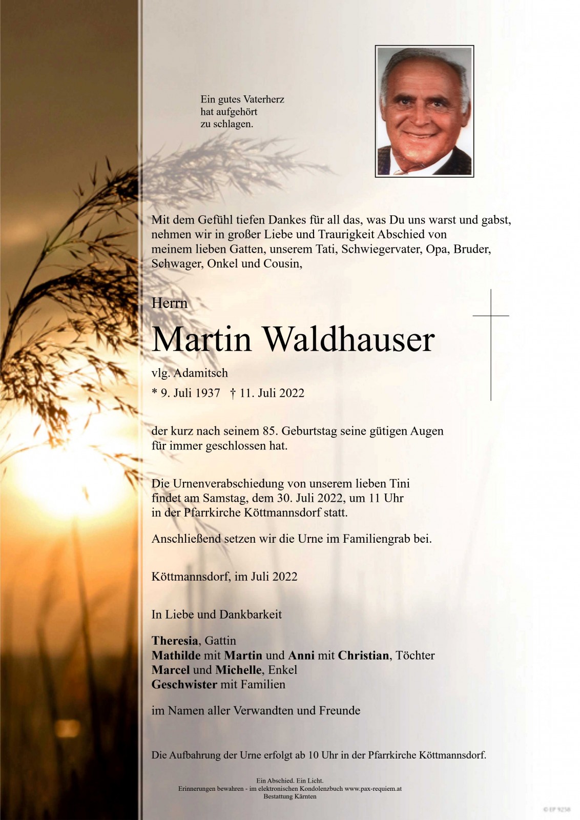 Parte Martin Waldhauser, vlg. Adamitsch