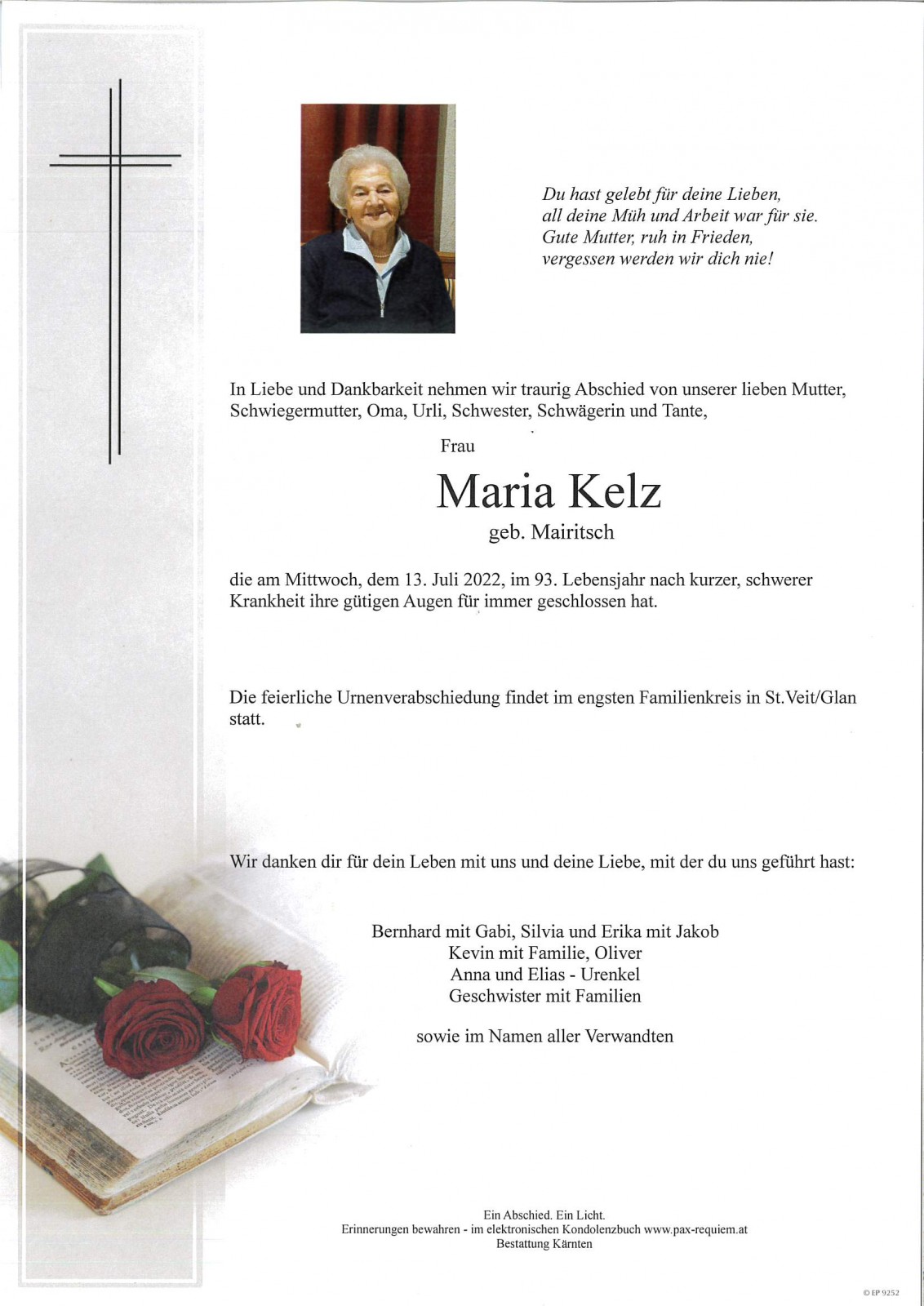 Parte Maria Kelz geb. Mairitsch