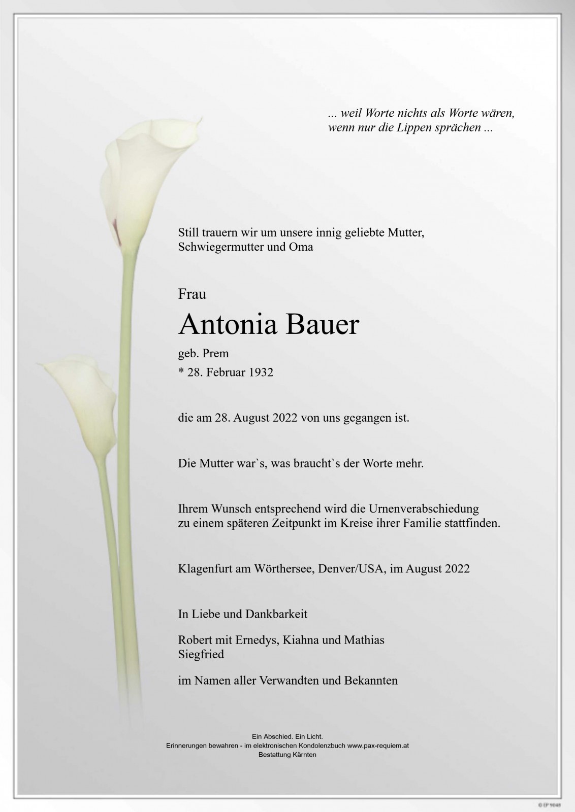 Parte Antonia Bauer