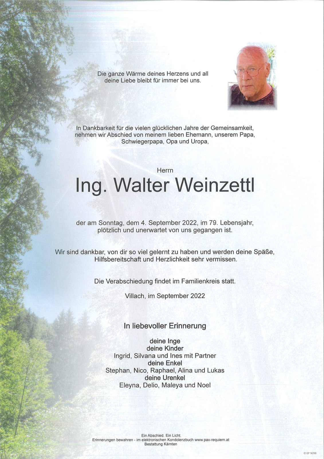 Parte Ing. Walter Weinzettl