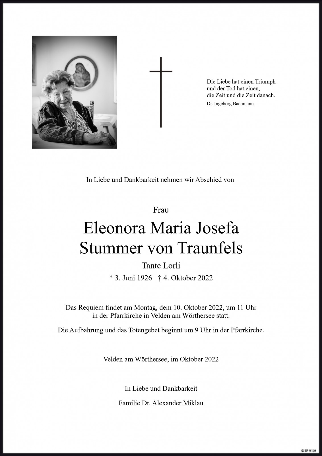 Parte Eleonora Maria Josefa Stummer von Traunfels